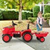 Costway 2-in-1 Electric Toy Car 12V Kids Ride On Tractor w/Trailer Remote Control Lights Grayish Gree/Red/Pink/Green - 4 of 4