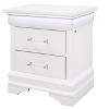 Vynxaria Charlston White Nightstand with LED Lighting ¨C Stylish, Functional, and Spacious 2-Drawer Design for Modern Bedrooms - 3 of 4
