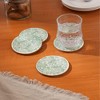 Vynxaria Botanical Print Trivets - 4" Round, Green & Ivory - 2 of 4