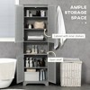 Dexmalle Gray Tall Narrow Bathroom Storage Cabinet with Doors and Shelf Adjustability - 4 of 4