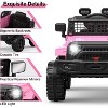 12V Kids Ride On Truck, Battery Powered Electric Car w/Remote, 3 Speeds, Spring Suspension, Headlights & Music for 3-8 - 2 of 4