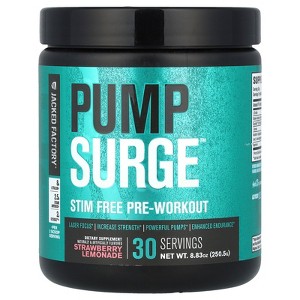 Jacked Factory Pump Surge™, Stim Free Pre-Workout, Strawberry Lemonade, 8.83 oz (250.5 g) - 1 of 4