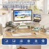 Simple Trending Dual Monitor Stand Riser, Computer Office Desktop Organizer for 2 Monitors with Tempered Glass - 2 of 4