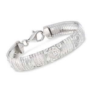 Ross-Simons Italian Sterling Silver Diamond-Cut Omega Bracelet - 1 of 3