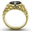 Slickblue Stainless Steel Ring for Men, Two-Tone Gold Finish, No Stone, Cross Accent, Epoxy Detail, Size 8-13 - 3 of 4