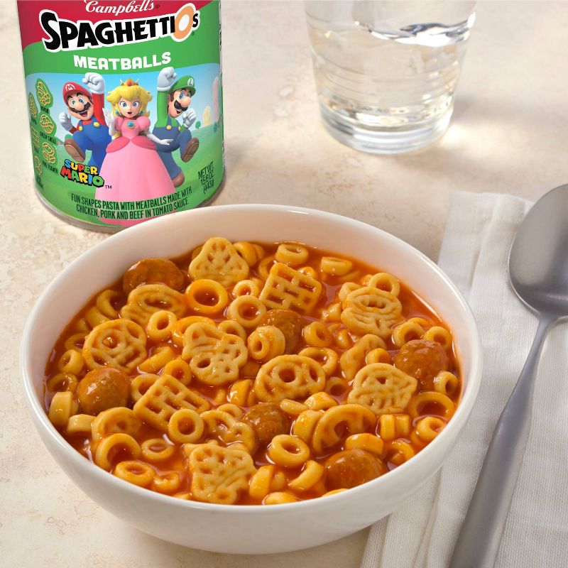 SpaghettiOs Super Mario Bros Canned Pasta with Meatballs- 15.6oz, 3 of 13