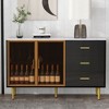 NicBex Sideboard Buffet Cabinet with Storage Modern Buffet Table Coffee Bar Cabinet with 3 Drawers for Kitchen,Living Room - 4 of 4
