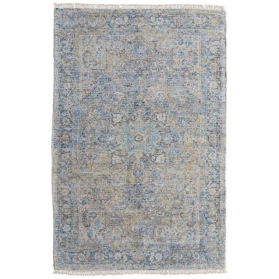 Caldwell Transitional Distressed Blue/Gray/Tan Area Rug