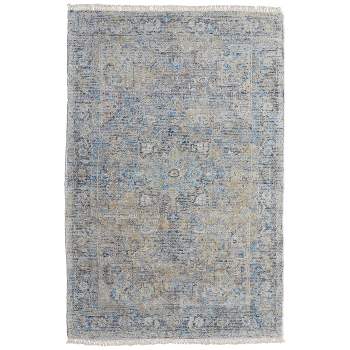 Caldwell Transitional Distressed Blue/Gray/Tan Area Rug