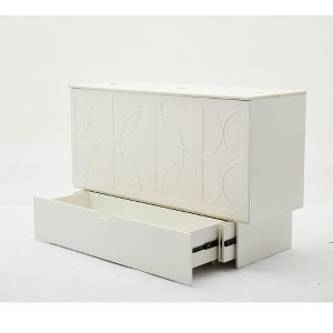 TiramisuBest [NEW ARRIVED] [VIDEO PROVIDED]Cabinet Bed with Storage - White Wood Design - 1 of 4