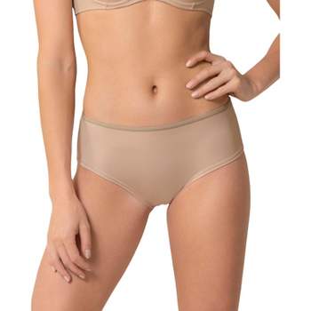 Leonisa Seamless High Waisted Thong Panty with Lace Stripe for Women -  Slimming Tummy Control Underwear Beige at  Women's Clothing store