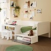 Twin Size Wooden Daybed with Storage Shelves and Lockers, Multi-Functional Bed with Study Desk and Matching Stool - ModernLuxe - 2 of 4