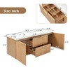 GDFStudio Mael 59.3'' Modern Wall-Mounted Bathroom Vanity with Double SMC Sink, 2 Doors and 2 Drawers - 3 of 4