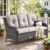 Buenhomino Outdoor Patio Couch Wicker Sofa - 3 Seater Rattan Sofa for Outside Patio Garden with Deep Seating and Olefin Cushions - 2 of 4