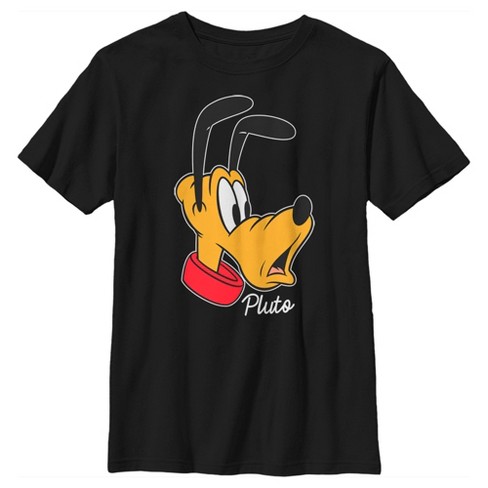 Boy s Disney Pluto Portrait T shirt Black Large Target