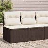 vidaXL Garden Sofa Set Brown, Cream White - 2 of 4