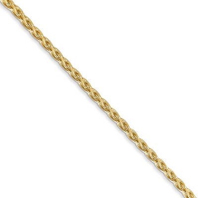 Black Bow Jewelry 2.2mm 14k Yellow Gold Parisian Wheat Chain Necklace