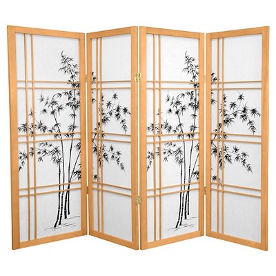 4 ft. Tall Bamboo Tree Shoji Screen - Natural (4 Panels)