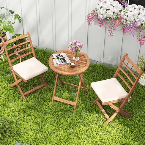 Costway 3 pcs folding garden patio table chairs set discount