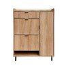 Farmhouse Rattan Shoe Cabinet - 2 Flip Drawers, Double Trays & 3-Tier Storage with Adjustable Boot Partition, Metal Feet, Slim Narrow Organizer - 4 of 4