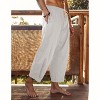 COOFANDY Men's Cotton Linen Harem Pants Drawstring Casual Cropped Trousers Lightweight Loose Beach Yoga Pants with Pockets - 4 of 4