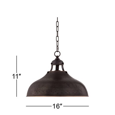 Essex Dyed Bronze Farmhouse Industrial Pendant Light