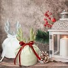 Christmas Reindeer Gift Bags, 5-Pack Drawstring Treat Bags w/2 Elk Designs, Reusable Holiday Goody Bags for Candy & Party Favors, Xmas Party Supplies - 4 of 4