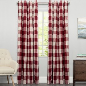 Courtyard Grommet Plaid Window Curtain Treatment Panel by Sweet Home Collection® - 1 of 3