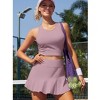 Attraco Women's Tennis Dress with Shorts and Pockets Racerback Golf Workout Outfits 2 Piece Tennis Skirts Sets - 4 of 4