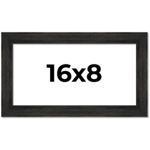 PosterPalooza | 16x8 Wide Barnwood Picture Frame, UV Acrylic, 6 Finishes - Grey, Brown, White, and Black - 1 of 4