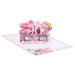Unique Bargains 3D Handcrafted Pop-Out Gift Cards with Greeting Card and Envelope Pink - 1 of 4