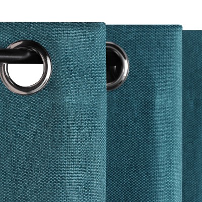 Deep Sea Blue Polyester Blackout Window Panel Set, 52" x 63"