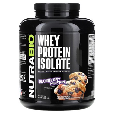 NutraBio Whey Protein Isolate, Blueberry Muffin, 5 lb (2,268 g)