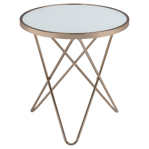 End Table Frosted Champagne - Acme Furniture : Target