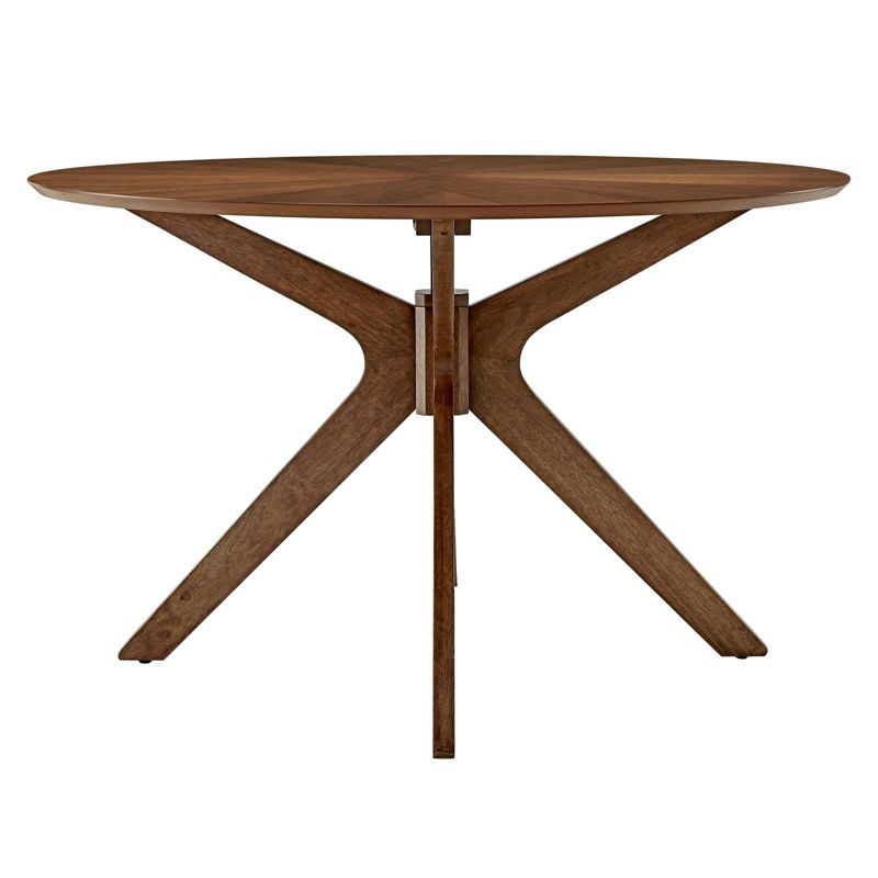 47&#34; Crossroads Round Wood Dining Table Walnut - Modway, 5 of 12