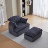 Convertible Compressed Sofa Chair with Ottoman, Modern Corduroy Fabric Armchair for Small Spaces, Living Room, Dorm, or Apartment - 2 of 4