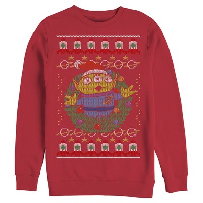 Men's Toy Story Ugly Christmas Alien Wreath Sweatshirt