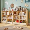 Toy Storage Organizer with Movable Drawers, Kids Bookshelf with Hidden Wheels and 5 Open Cubbies, Multifunctional Floor Storage Chest for Playroom - 2 of 4