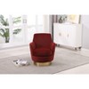 Okak Modern Swivel Barrel Accent Chair, Round Barrel Chairs with Gold Stainless Steel Base, for Living Room Bedroom - 2 of 4