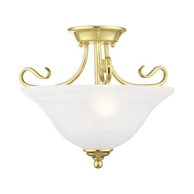 Livex Lighting Coronado 2 - Light Semi-Flush Mount in  Polished Brass