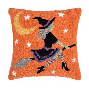 C&F Home 16" x 16" Witch Moonlight Hooked Throw Pillow - 1 of 3