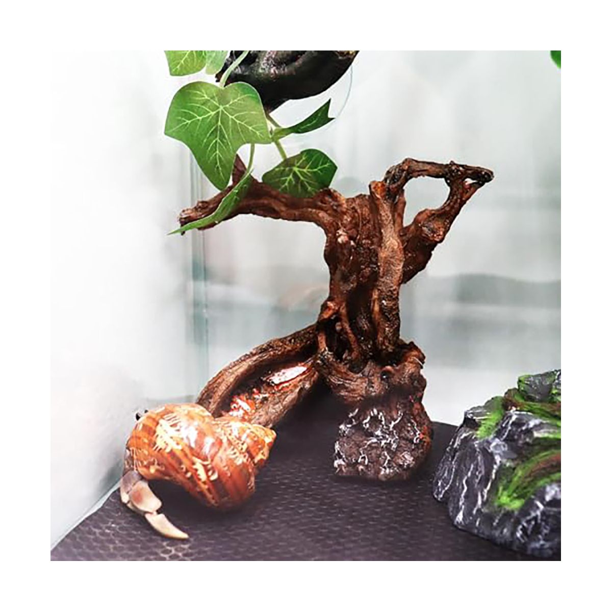 Hermit Crab Climbing Toy Resin Tree Trunk Ornament Aquarium Decoration for Reptile Lizard Newt Hermit Crab Y330 Simulated Tree Roots - thumbnail 4
