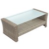 6-Piece Outdoor Patio Rattan Conversation Sofa Set with Tempered Glass Coffee Table and Ottoman - 3 of 4
