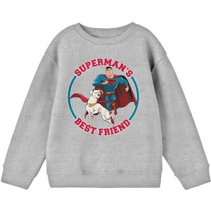 DC League of Super Pets Superman's Best Friend Youth Athletic Gray Sweatshirt - 1 of 2