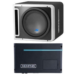 Memphis PRXA600.1 Power Reference Series Mono Subwoofer Amplifier and a Alpine S-SB12V Pre-Loaded S-Series 12-inch Subwoofer Enclosure - 1 of 4
