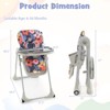 Infans Baby High Chair, Foldable Highchair for Babies and Toddlers, Adjustable Heights, Recline Backrest & Footrest, Portable with Wheels - 2 of 4
