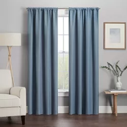 63"x42" Kenna Thermaback Blackout Curtain Panel Slate - Eclipse