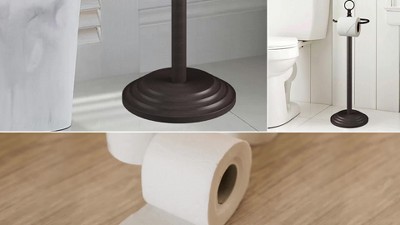 Freestanding Toilet Tissue Holder With Storage Brushed Nickel - Nu Steel :  Target