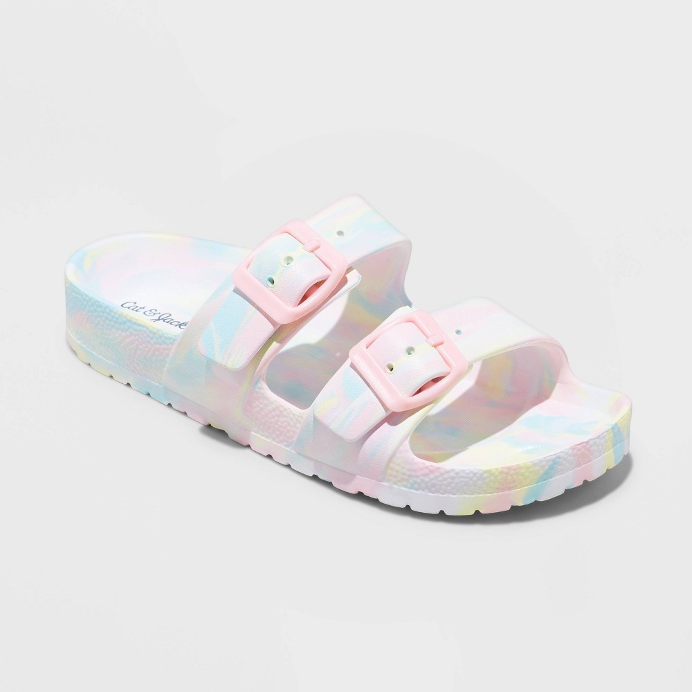Kids' Noa Slip-On Footbed Sandals - Cat & Jack White 6