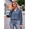 Coolmee Women's Boho Long Sleeve Shirts Dressy Casual V Neck Fall Fashion Flowy Blouses - 4 of 4